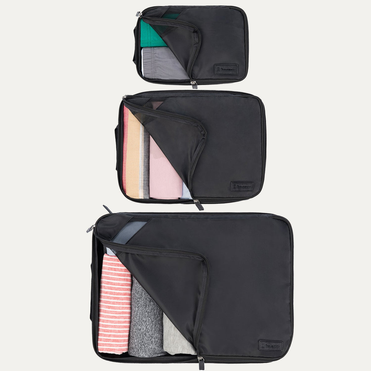 Travelpro Essentials 3 Pack Expandable / Compressible Packing Cube Set (M / L / XL)